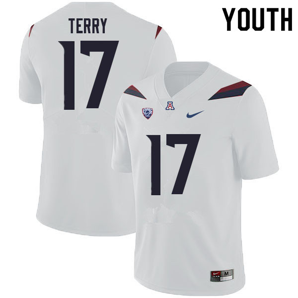 Youth #17 Regen Terry Arizona Wildcats College Football Jerseys Sale-White - Click Image to Close
